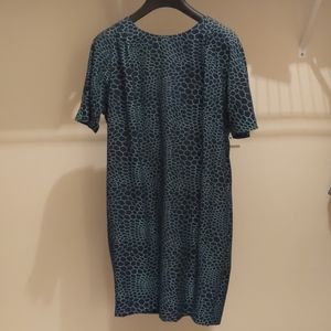 Navy & Turquoise Print Dress